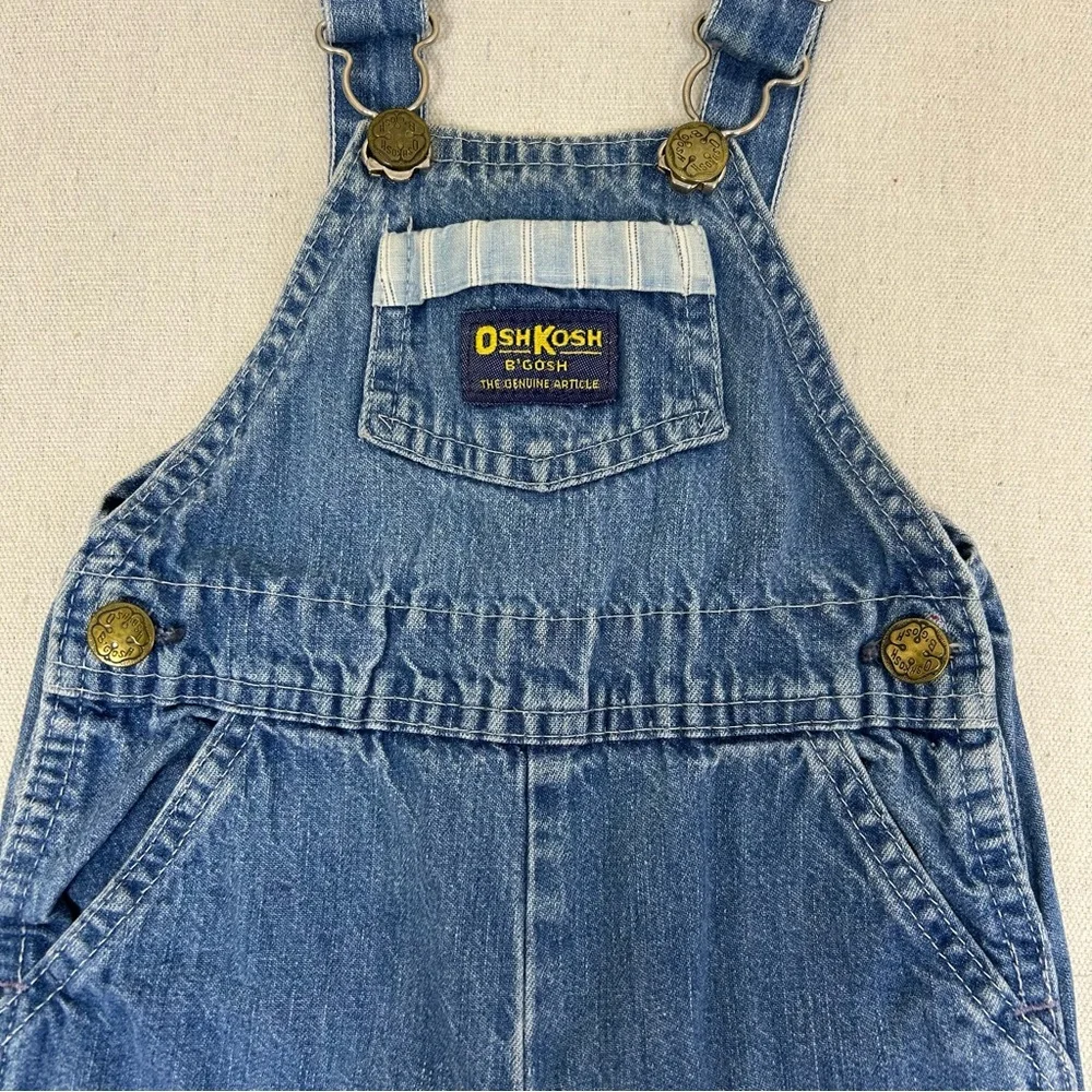 OshKosh B'gosh Vintage 80’s Baby Blue Classic Denim Overalls Sz 12 M